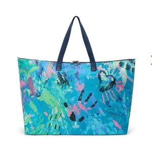 Tumi Tote; St. Jude - Abstract Ocean Print Tote Bag - Blue